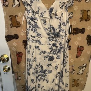 iZ Byer-High-Low Dress-Blue/white Floral
